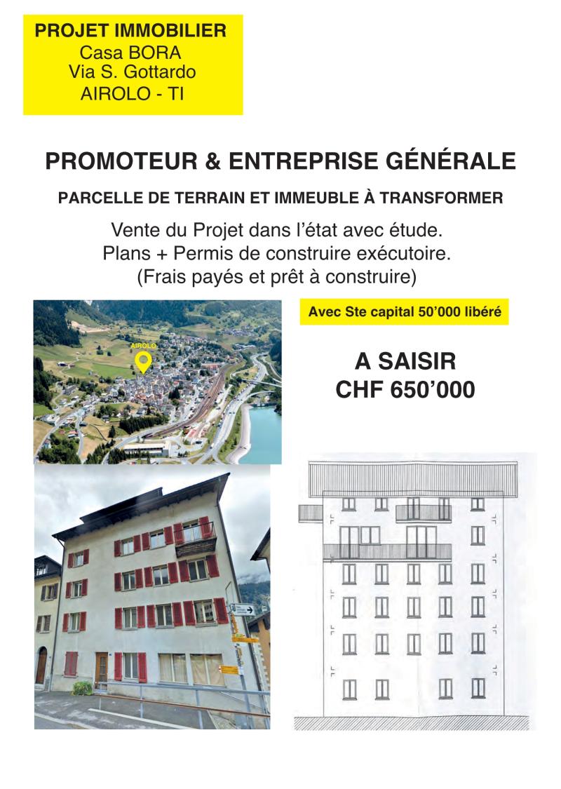 Airolo Tessin - Immeuble à transformer Airolo